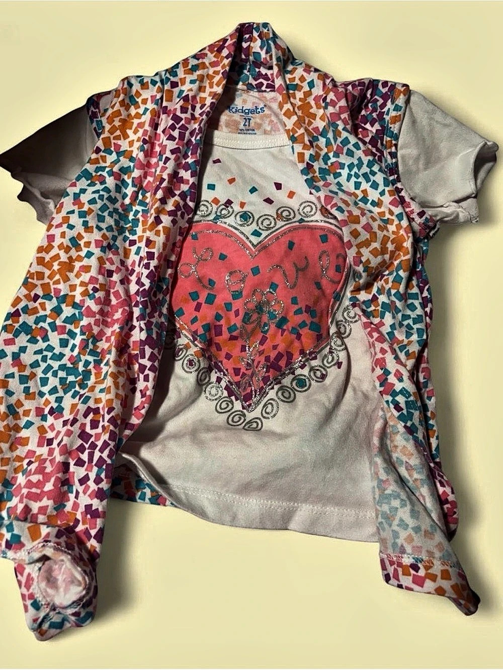Kidgets Kids Multicolor Abstract Short Sleeve Top